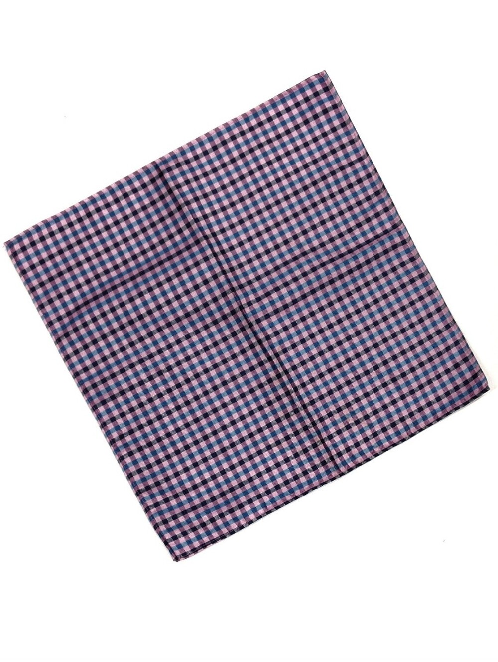 Izod Men's Blue & Pink Checkered Pocket Square - Classic Gingham 12" x 12"